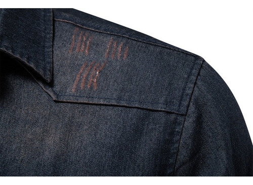 A Camisa De Mezclilla Para Hombre Con Solapa Casual