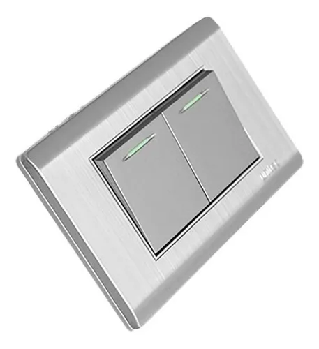 comprar Interruptor Doble Conmutable Acero Inoxidable Switches Lujo