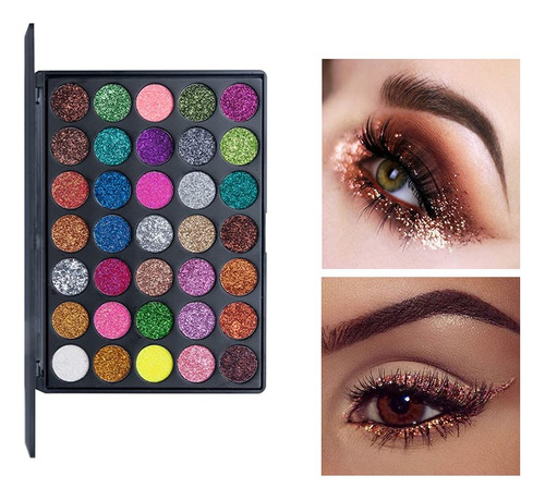 Veronni Pro 35 Color Glitter Shimmer Sombra De Ojos Paleta D