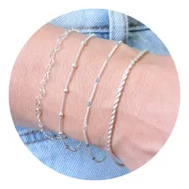 Comprar Kit Pulseiras Feminina Banhada A Prata 925 Mix 04 Pulseiras 