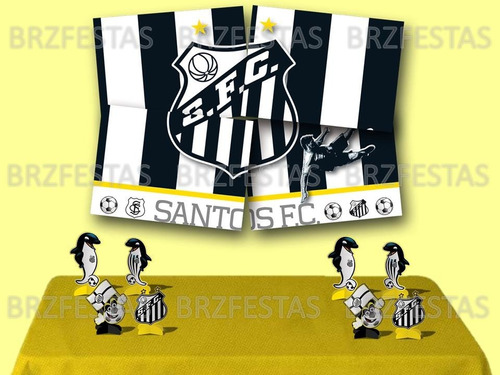 Kit Decoração Festa Santos Fc * 08 Display De Mesa + Painel