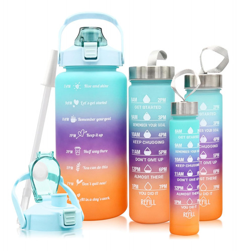 Juego De 4 Botellas De Agua Deportivas, Sin Bpa, 64oz 2...