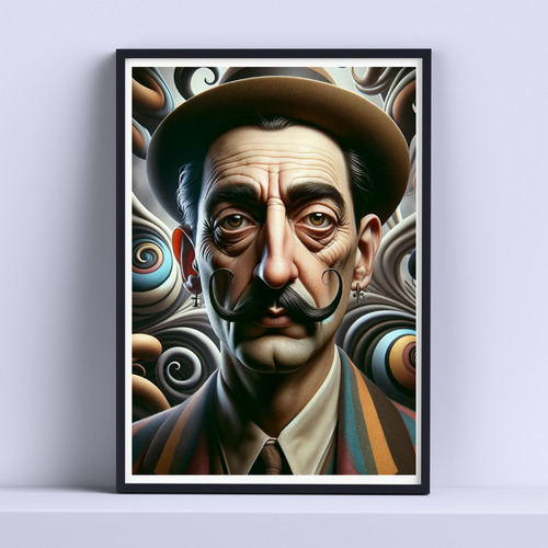 Cuadro Salvador Dali Retrato Pintor30x40cm Listo P Colgar