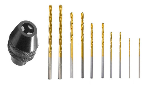 Imagen 1 de 4 de Mandril Rápido Para Dremel + 10 Brocas Milimetricas