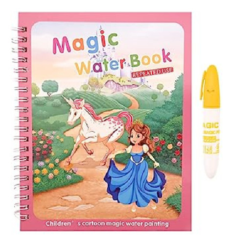 Libro Mágico Reutilizable Para Pintarcon Agua Princesa