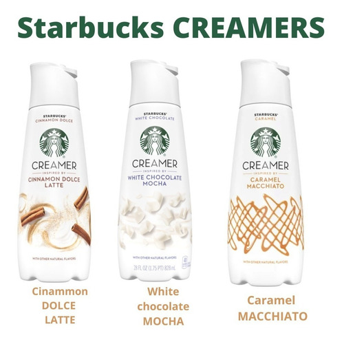 3 Pack Starbucks Creamer Caramelo Chocolate Blanco Y Canela