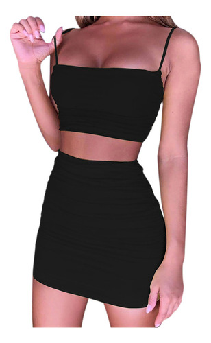 Conjunto De 2 Piezas De Falda Sin Mangas Para Mujer, Color L