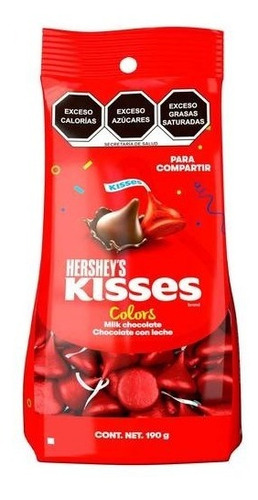 Hershey's Kisses Fiesta Chocolate Con Leche Colors Rojo 190g