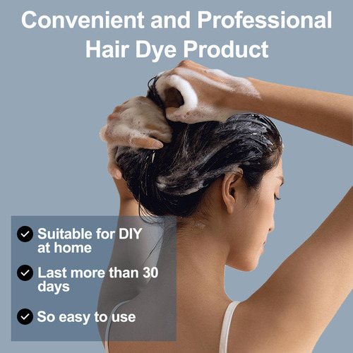 Tintura De Cabelo Cinza Prateado Yocisku, Shampoo 3 Em 1 E