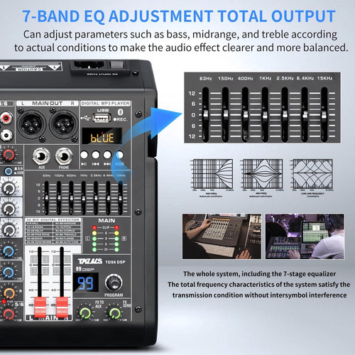 Mezclador De Sonido Profesional 6 Canales, Dsp 99 Bits