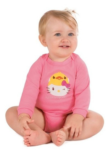 Imagem 1 de 1 de Body Manga Longa - Rosa Concha - Hello Kitty