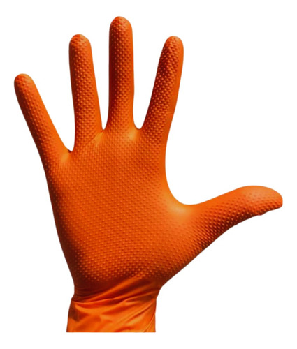 Guantes Nitrilo Naranjo Texturizado 8.0gr 50 Uds -fs Topsafe