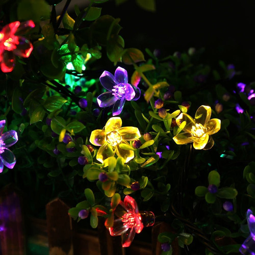 Qedertek Secuencia Solar Luces Led, 21 Pies 50 De Hadas Flor