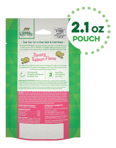 Snacks Dentales Naturales Para Gatos Sabor Salmón 60 G