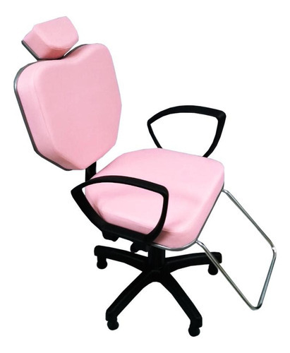 Cadeira Poltrona Para Salão Cabeleireiro Rosa Bebê
