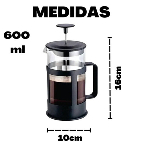 Cafeteira Prensa Francesa Cremeira 350 Ml Express Inox Vidro