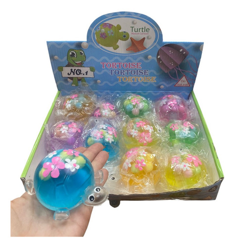 Caja 12 Squishy Tortuga Transparente2210-55