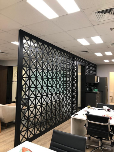 Painel Vazado Divisória 3,0x2,74 Mdf 25mm Cru + Suportes