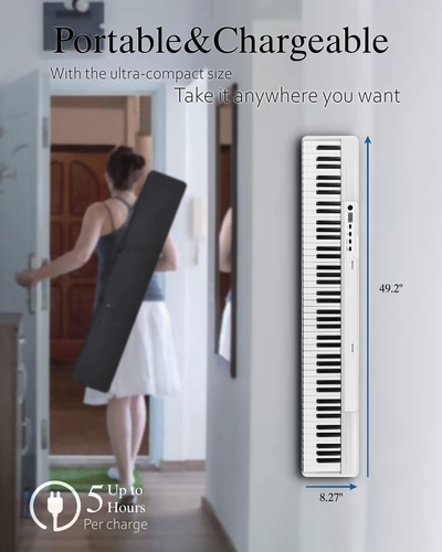Teclado De Piano De 88 Teclas Longeye Teclado Digital P...