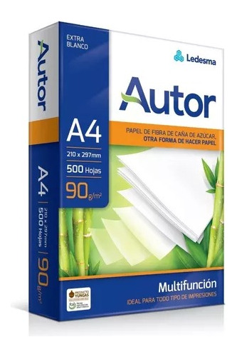 Autor Resma A4 Autor 90 Gramos 500 Hojas