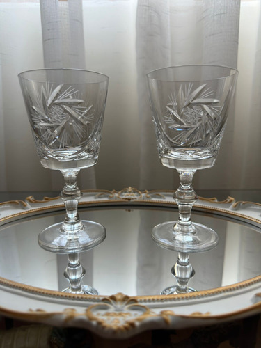 Lote De Copas De Cristal Bohemia República Checa (Usado)