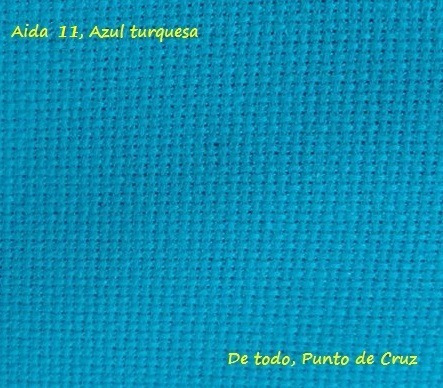 Tela Aida Etamina #12 Azul Turquesa Punto De Cruz