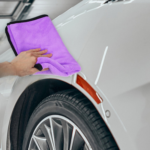 Toalla Microfibra Paño De Limpieza Auto Gris Morado 80x60cm
