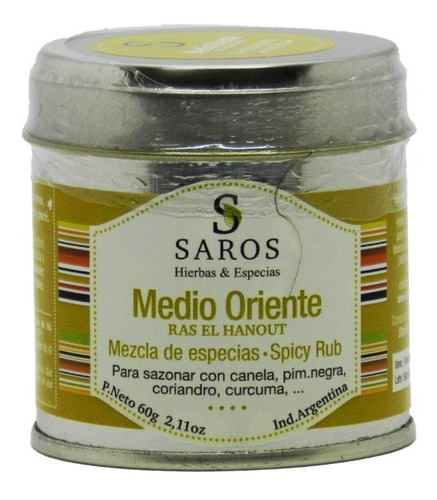 Saros Medio Oriente - Mezcla De Especias Lata X60 Gr. 