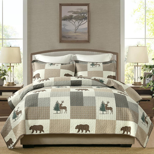 Set De Colcha King Size Perhom - 100% Algodón Ligero Con