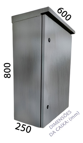 Quadro De Comando Com Teto Aço Inox 800x600x250 Ip54 Inox Escovado