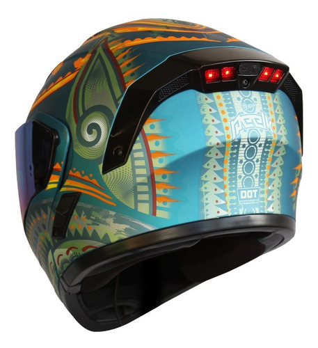 Imagen 4 de 6 de Casco Kov Estelar Abatible Luz Led Con Gafas Certificado Dot