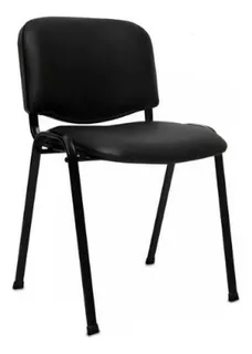 Silla Fija 4 Patas De Oficina Sala Espera Tapizada Apilable Color Negro Material del tapizado Tela