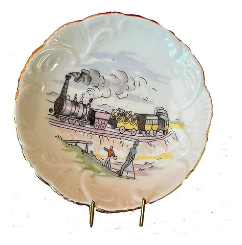 Antiguo Platito Porcelana Alemana Schwarzen Hammer Tren