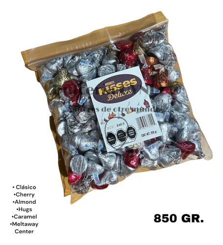 Kisses Hersheys A Granel 6 Sabores 850 Gr. 100% Original.