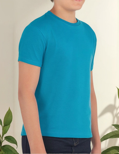Playera Infantil Cuello Redondo 100% Algodón Tallas 4 A 16