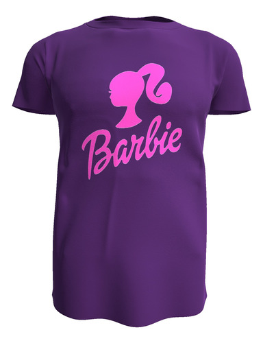 Polera Infantil Barbie, Pelicula, Perfil Rosa 100% Algodón