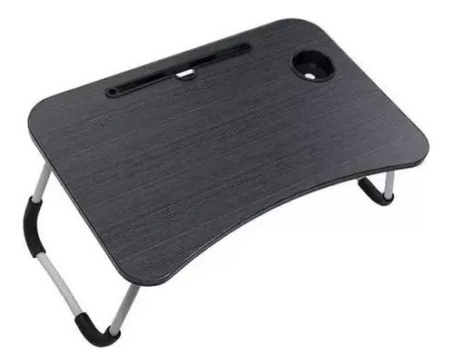 Mesa Suporte Notebook Dobrável Cama Sofá Trabalho Estudo Cor Preto