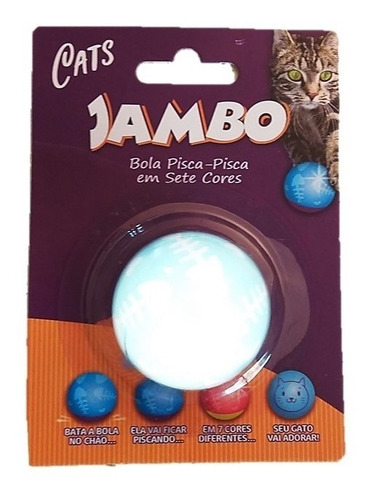 Imagem 5 de 7 de Brinquedo Para Gato Bola Pisca Pisca Acende 7 Cores Jambo