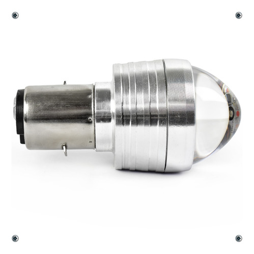 Foco Led Lupa H6 2 Polos Alta Baja Estrobo Bicolor Moto