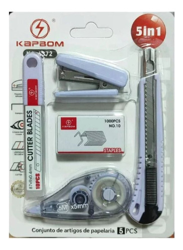 Kit Papelaria Divertida 5 Peças Ideal Escola Escritório