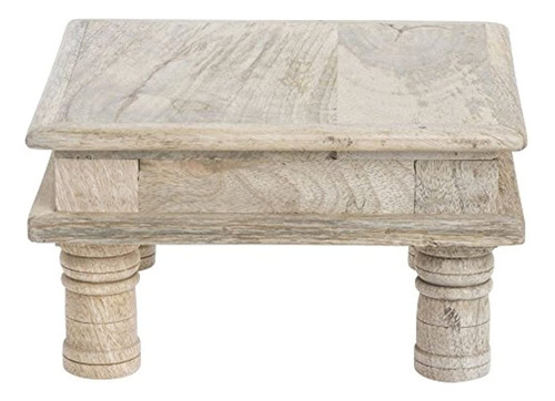 Mesa De Madera Auxiliar De Mango Cuadrado Para Buffet