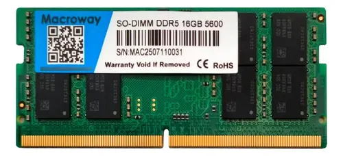 Memória Notebook 16gb Ddr5 5600 Cl42 1.1v So-dimm Macroway