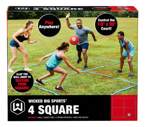 Juego Cuadrado De 4 Líneas Para Jugar Al Aire Libre Rojo