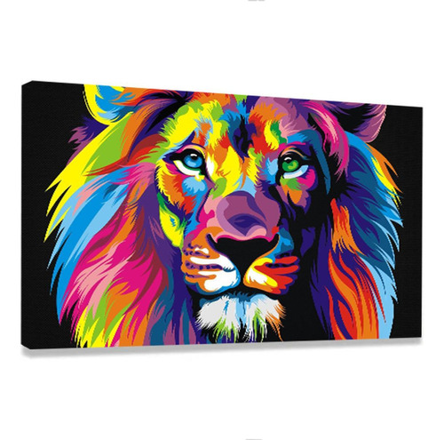 Quadro Decorativo Leao De Juda Biblia Cores Jesus Mod1108 Cor Personalizado Cor da armação