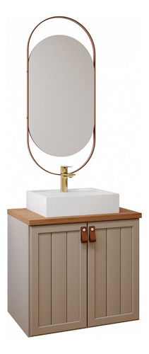 Gabinete Para Banheiro Com Cuba Alure 60cm C/ Espelho Lumini