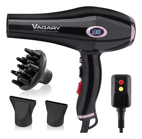 Vagary Professional Salon 2200w Con Pantalla Icd, Iónico Neg