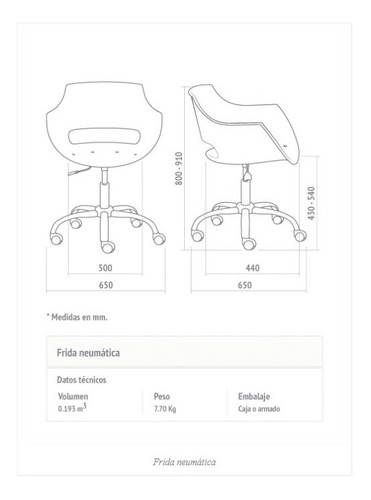 Imagen 3 de 4 de Sillon Frida Giratorio Cromada Regulación Altura Gas Kromo-s