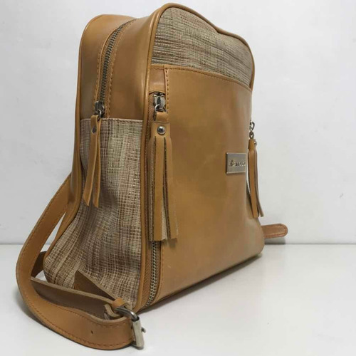 Mochila De Cuero Combinada