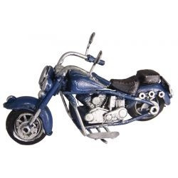 Miniatura Motocicleta Azul Em Metal 