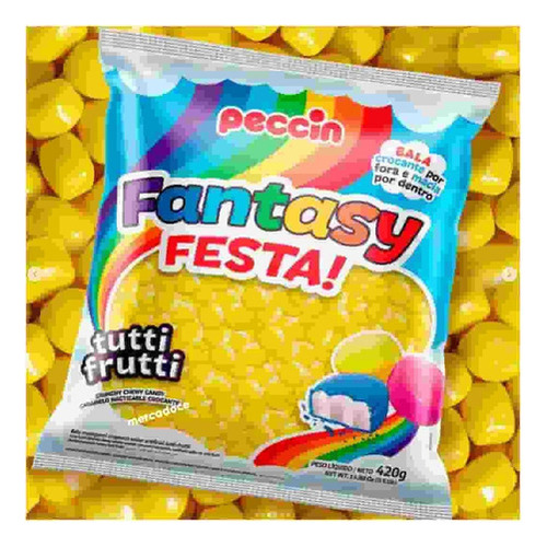 Bala Amarela Mastigável Fantasy Festa Peccin 420g